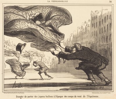 Pericolo di indossare gonne a palloncino... da Honoré Daumier