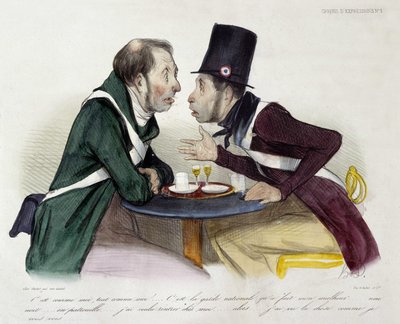 Discussione al bistrot tra guardie nazionali - di Daumier da Honoré Daumier