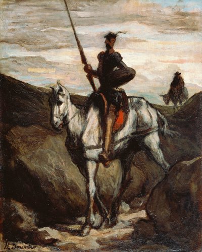 Don Chisciotte nelle montagne da Honoré Daumier