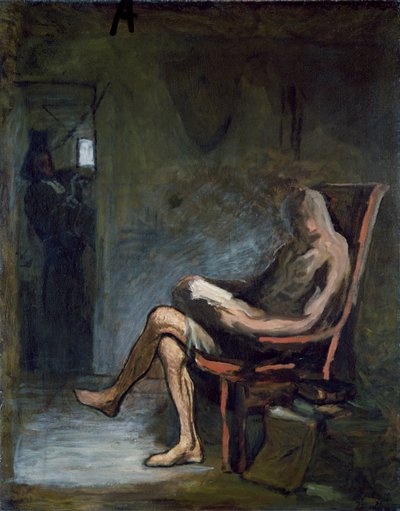 Don Chisciotte che legge da Honoré Daumier