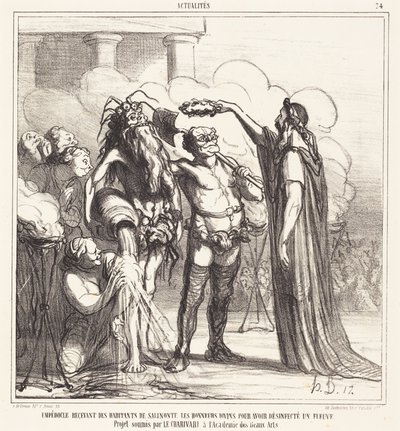 Empedocle riceve... gli onori divini... da Honoré Daumier