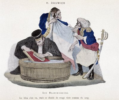 Lavandaie: la bandiera francese - Caricatura di Honoré Daumier da Honoré Daumier