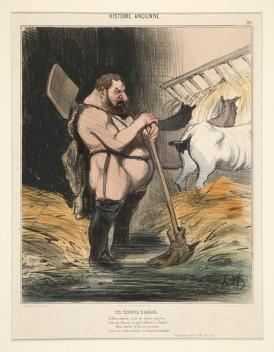 Le stalle di Augia. Farsi pulitore per un superbo eroe, da Storia antica da Honoré Daumier