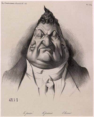 Louis-Philippe visto da Daumier - Il passato - Il presente - Il futuro - da La Caricature - 1834 - di Honore Daumier - Illustrazione del giornale: “La Caricature”, 9 gennaio da Honoré Daumier