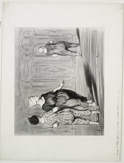 Le bagnanti, tavola 15: È di nuovo lei, una bella moda, Madame Coquardeau! da Honoré Daumier