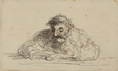 Uomo che legge da Honoré Daumier