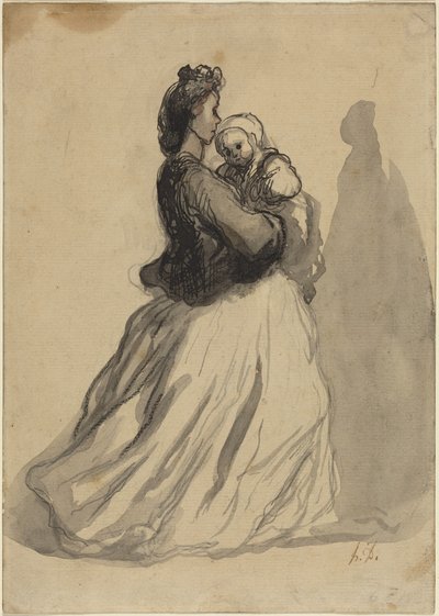 Madre e bambino da Honoré Daumier