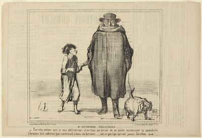 Il signor Prudhomme, filantropo, numero 291 della serie Actualités da Le Charivari da Honoré Daumier