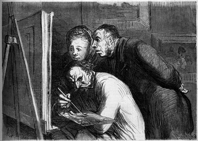 Pittori e borghesi. Caricatura di Honoré Daumier. Incisione in 