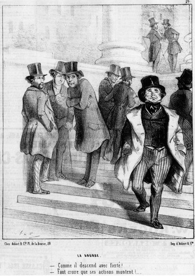 Parigi: la borsa, di Daumier - in Charivari del 19/01/1845 da Honoré Daumier