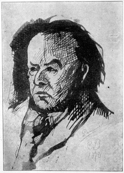 Ritratto di Daumier di Charles Baudelaire nel 1890: Il manoscritto autografo di Charles Baudelaire - Parigi, Auguste Blaizot da Honoré Daumier