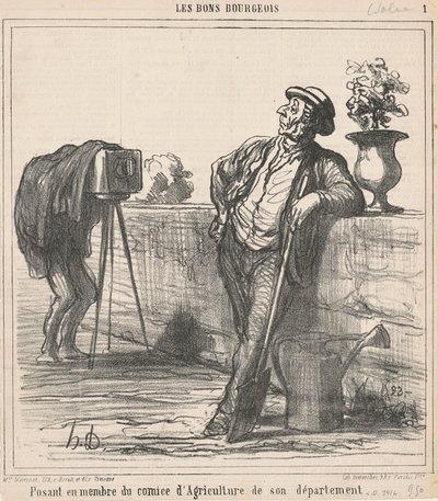 Posando come membro del comitato agricolo... da Honoré Daumier