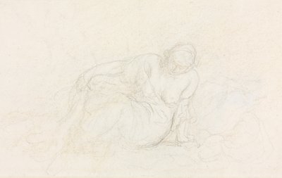 Donna reclinata appoggiata sul braccio (verso) da Honoré Daumier