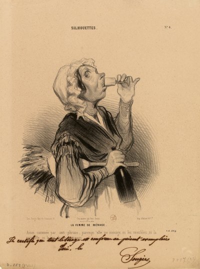 Silhouette n. 4: La donna delle pulizie. - Così chiamata per antifrasi... da Honoré Daumier
