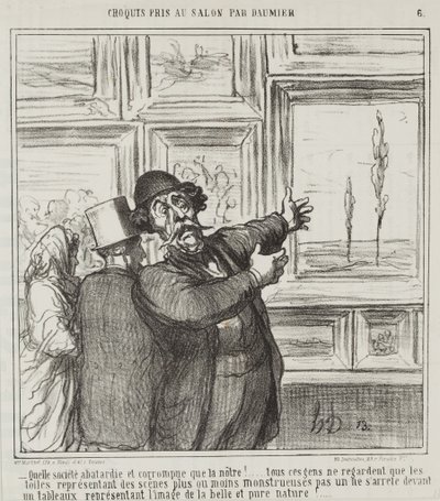 Schizzo fatto al Salon da Daumier, n. 6: Guarda che mondo degenerato e corrotto in cui viviamo... da Honoré Daumier