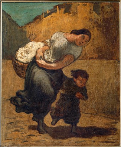 Il fardello... (olio su tela) da Honoré Daumier