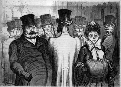 Il boulevard degli Italiani. Caricatura di Honore Daumier (1808-1879). Incisione in "Le Monde Illustré" n.252 dell