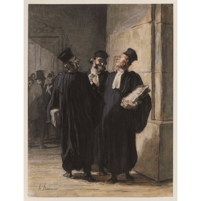 Tre avvocati in conversazione da Honoré Daumier