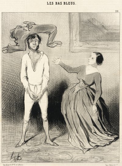 Una donna come me... attaccare un bottone?... da Honoré Daumier