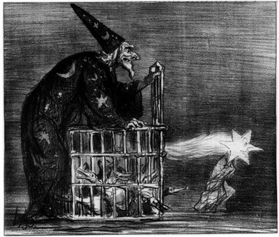 Strega che raffigura la cometa, caricatura di Honoré Daumier da Honoré Daumier