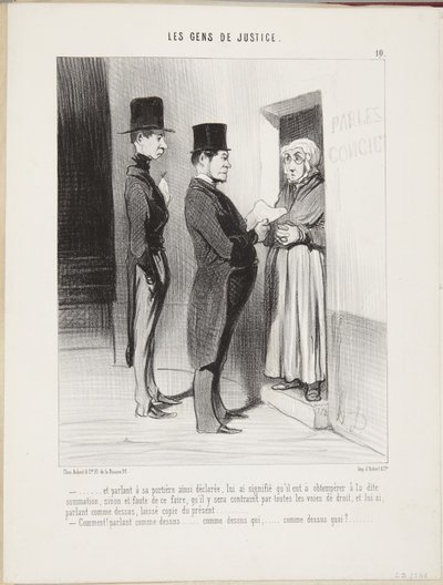 ...e parlando alla sua portiera così dichiarata... da Honoré Daumier