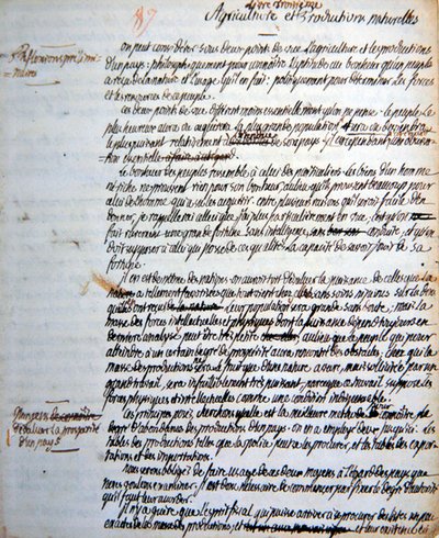Pagina dal trattato di Mirabeau sull