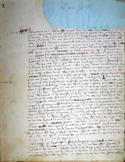 Prima pagina del manoscritto di 