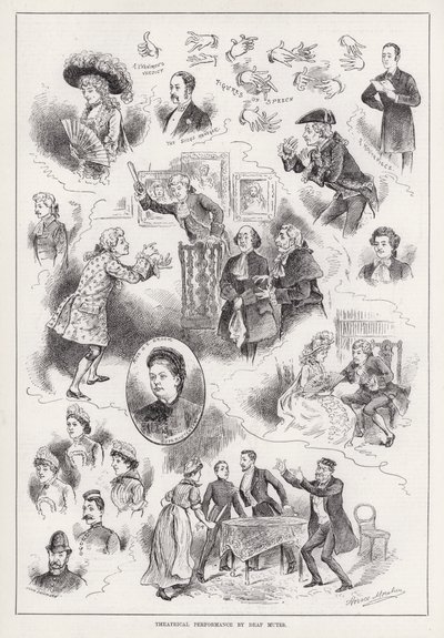 Spettacolo Teatrale di Muti Sordi (incisione) da Horace Morehen