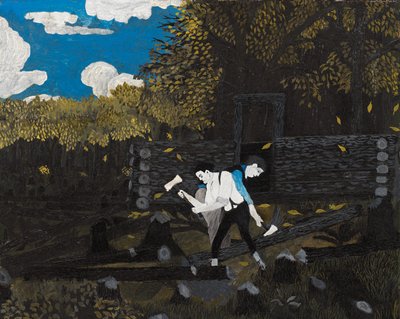 Abraham Lincoln e suo padre da Horace Pippin