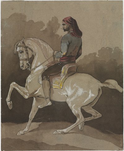 Arabo a cavallo da Emile Jean Horace Vernet