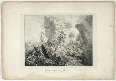 Armato di un ferro insanguinato, coperto da uno scudo... da Horace Vernet