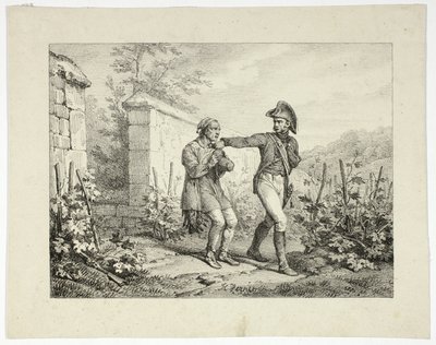Arresto di un bracconiere da Emile Jean Horace Vernet