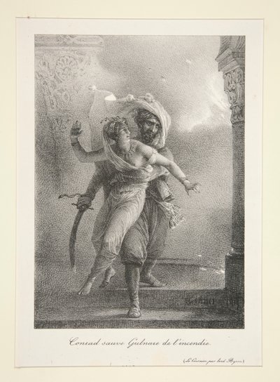Conrad salva Gulnare da Emile Jean Horace Vernet