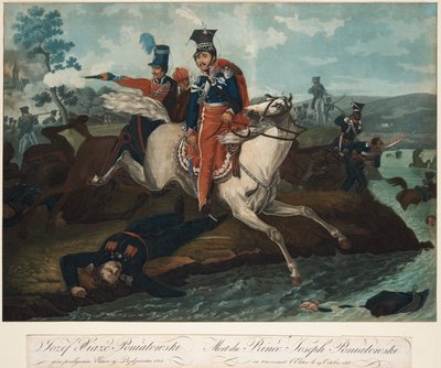Morte del Principe Józef Poniatowski nella Battaglia di Lipsia da Emile Jean Horace Vernet