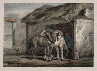 Cavallo da fattoria da Emile Jean Horace Vernet