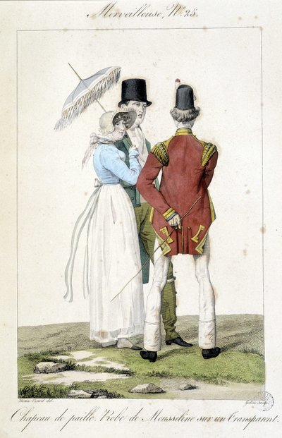 Incisione di moda di Horace Vernet (1789 - 1863) realizzata intorno al 1810 per il numero 25 di un 