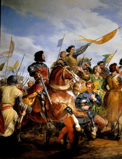 Guerra franco-inglese (1202-1214): la Battaglia di Bouvines del 27/07/1214 da Emile Jean Horace Vernet