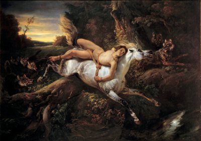 Mazeppa, illustrazione per il poema di Lord Byron o Victor Hugo da Emile Jean Horace Vernet