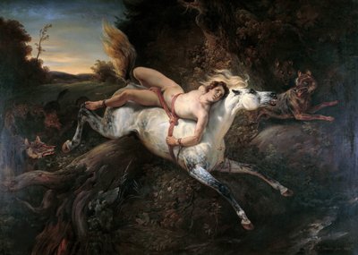 Mazeppa e i lupi da Emile Jean Horace Vernet