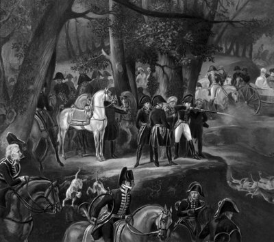 Napoleone I a caccia nella foresta di Fontainebleau da Emile Jean Horace Vernet