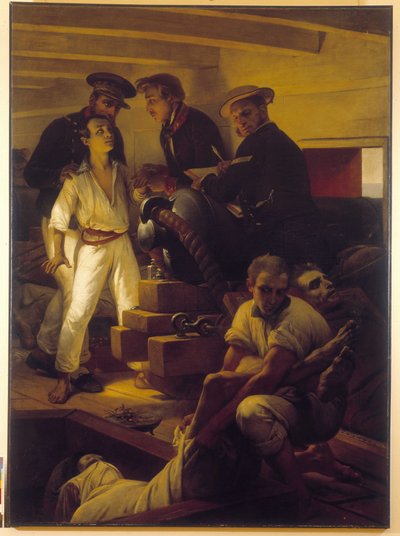 Il colera a bordo della Melpomene - (Deposito del Servizio Sanitario di Marsiglia) da Emile Jean Horace Vernet