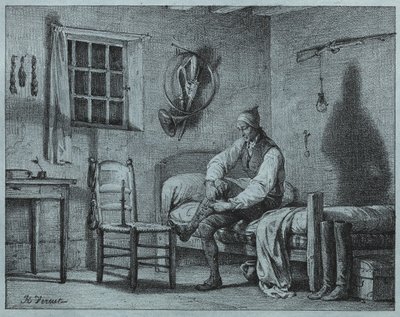 Il servitore di Limier che si alza dal letto da Emile Jean Horace Vernet
