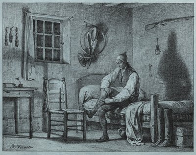 Il servitore di Limier che si alza dal letto, c. 1818 da Emile Jean Horace Vernet