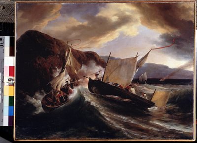 Una battaglia navale da Emile Jean Horace Vernet