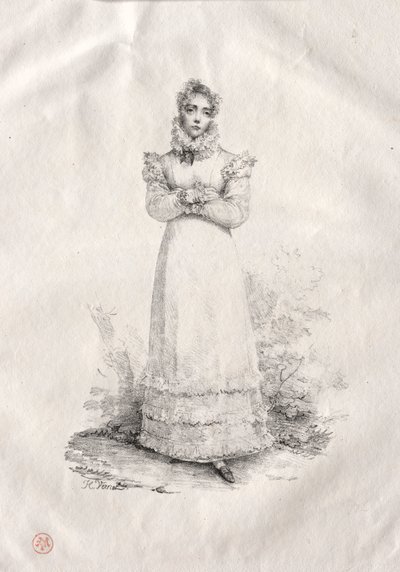 Giovane Donna in Piedi da Emile Jean Horace Vernet