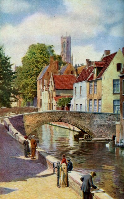 Ponte e Molo Verde, Bruges, Belgio, c1924 da Horace W Nicholls