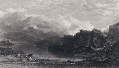 Un lago delle Highlands, nebbia sulle montagne da Horatio Macculloch