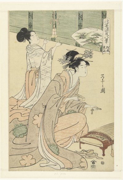 Pioggia serale e vento tra i pini da Hosoda Eishi
