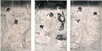 Caccia alle lucciole al crepuscolo, 1796-97 da Hosoda Eishi