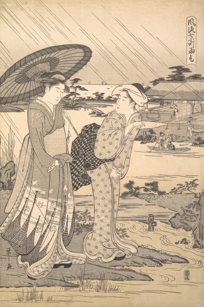 Ono no Komachi che prega per la pioggia, ca. 1791 da Hosoda Eishi